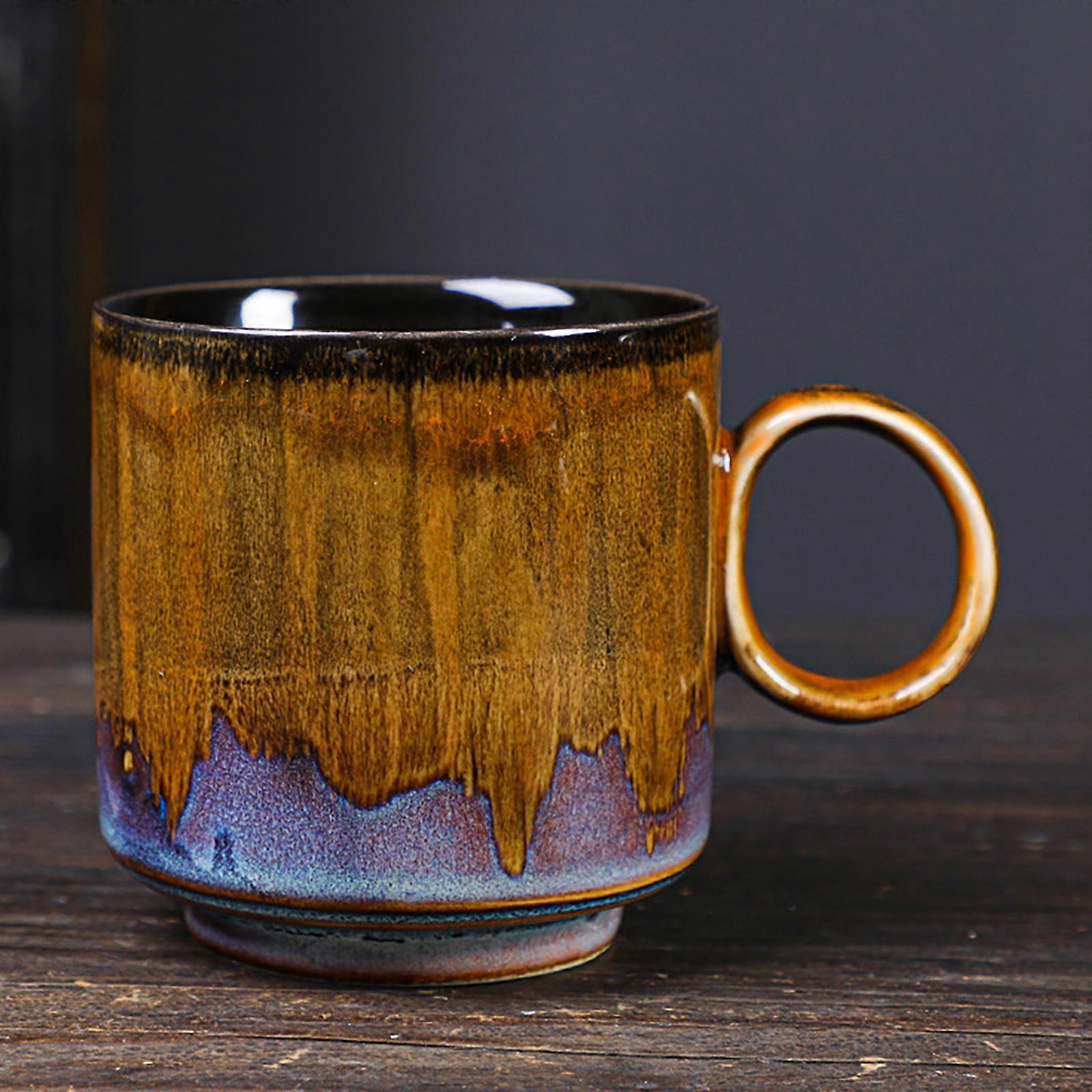 Ceramic Coffee Mug Porcelain Kung Fu Tea Cups Large Handle Unique Pottery Drinkware Tableware Creative 150ml Dinnerware