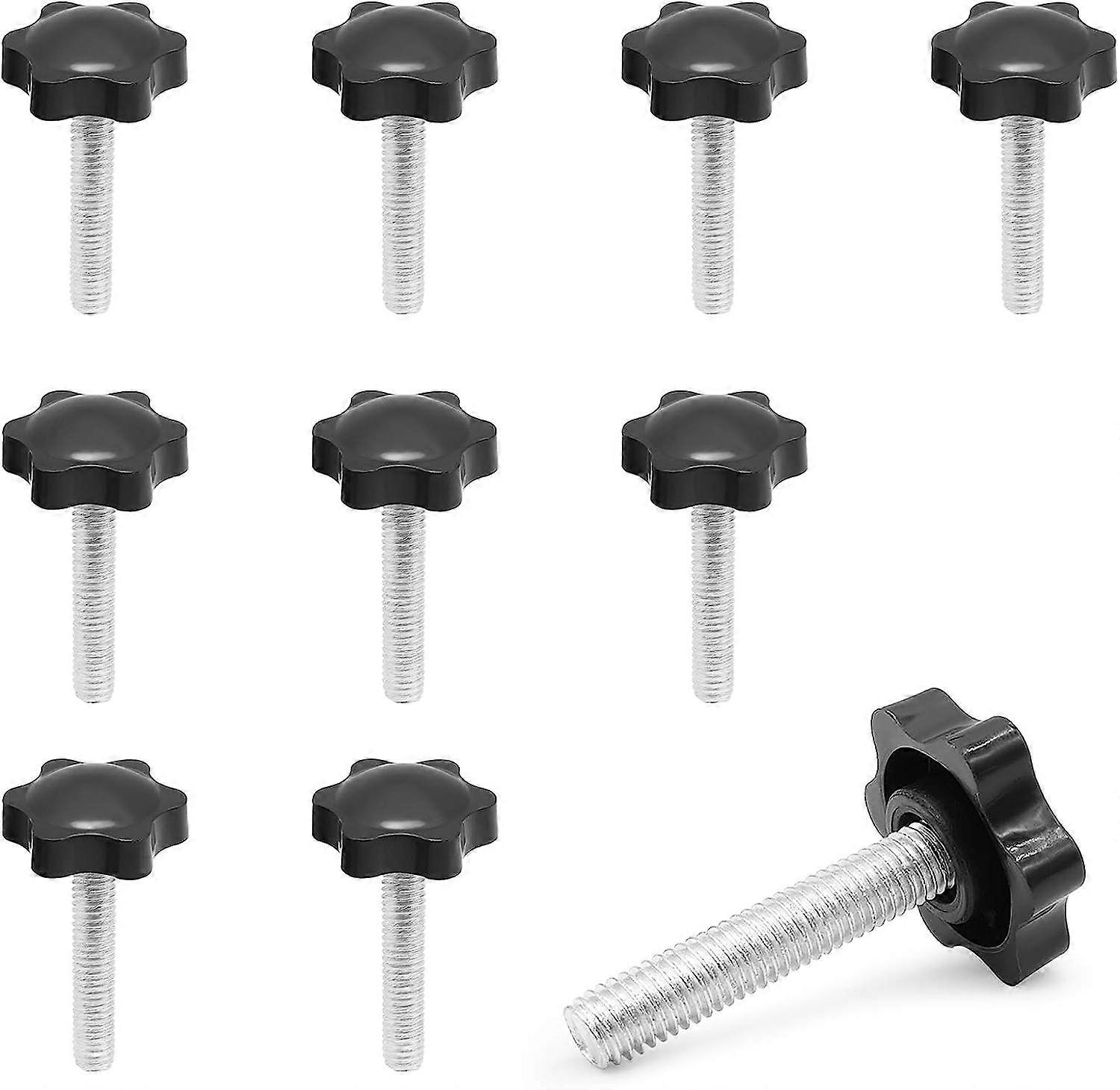 10-Pack M8 Star Knob Screw with Thread Clamp - Secure Grip, Durable, and Versatile