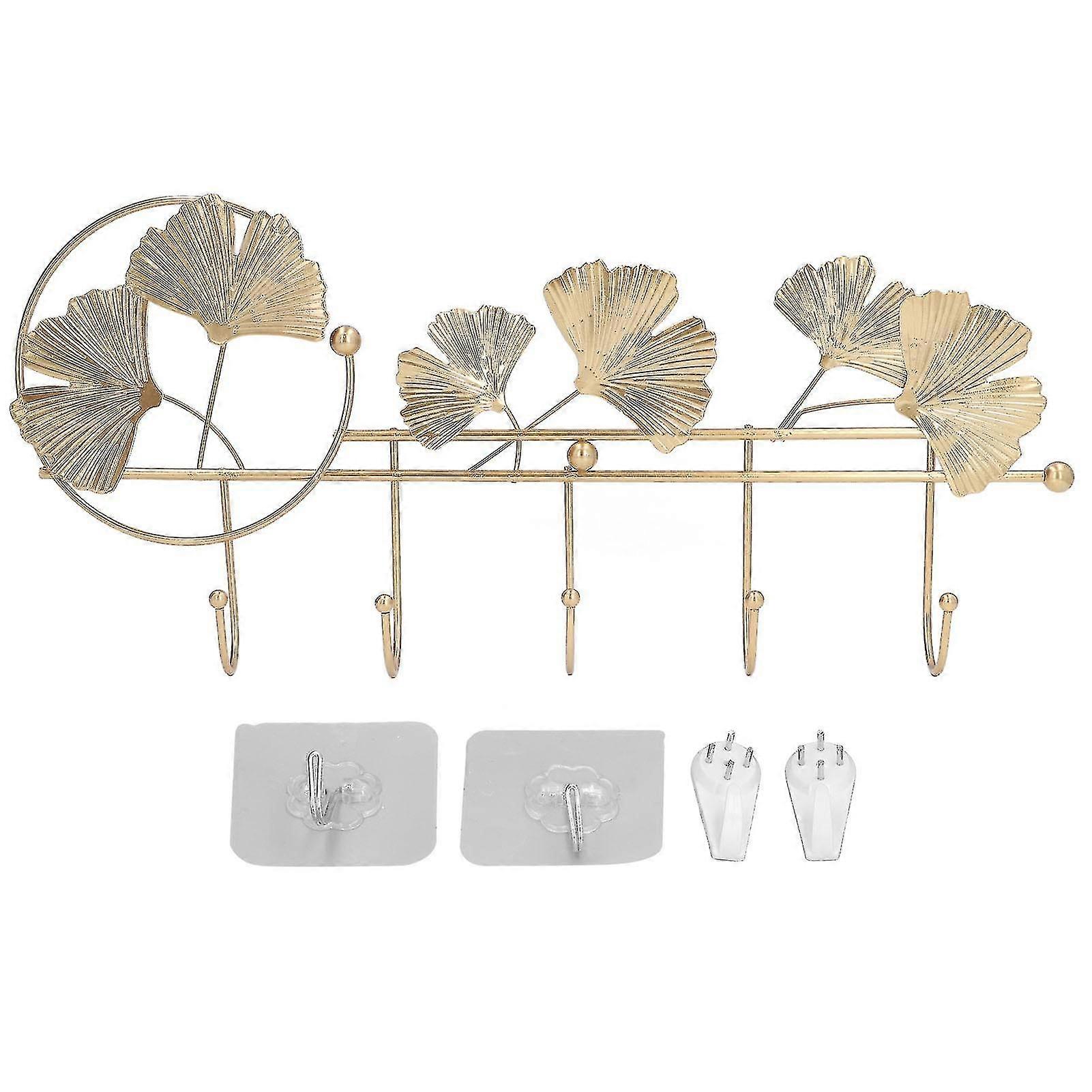 Wall Mounted Coat Rack with Ginkgo Leaf Design - Elegant and Versatile