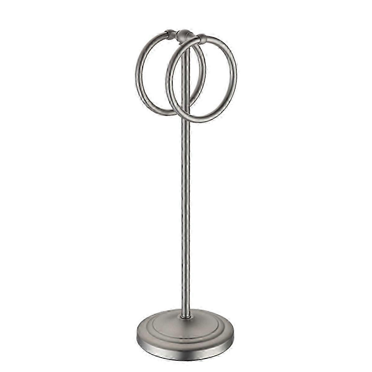 Stainless Steel Floor-To-Ceiling Towel Rack Vertical Towel Ring Double-Ring Multi-Functional Remova