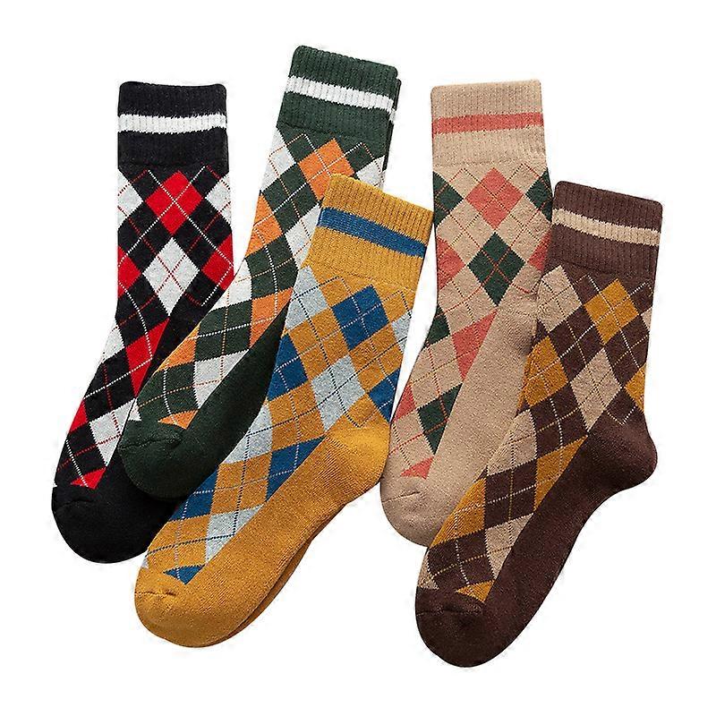 Men Thick Plush Tube Socks Winter 5 Pairs