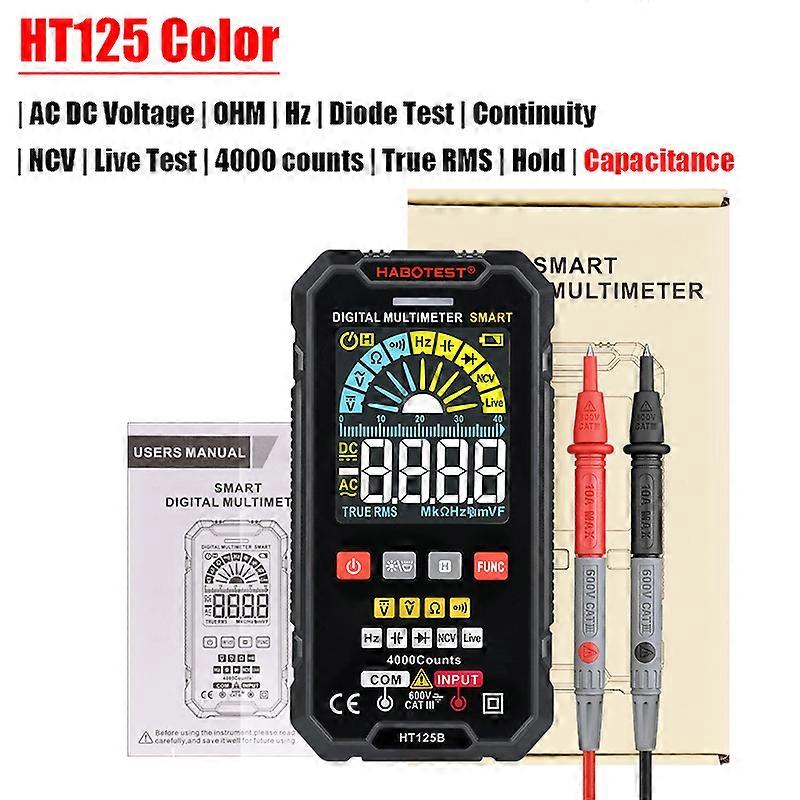 HABOTEST Smart Multimeter Digital AC DC 600V Voltage Meter TRMS Ohm Hz Capacitor Tester Mulitmetro Voltmeter Electrical Tools