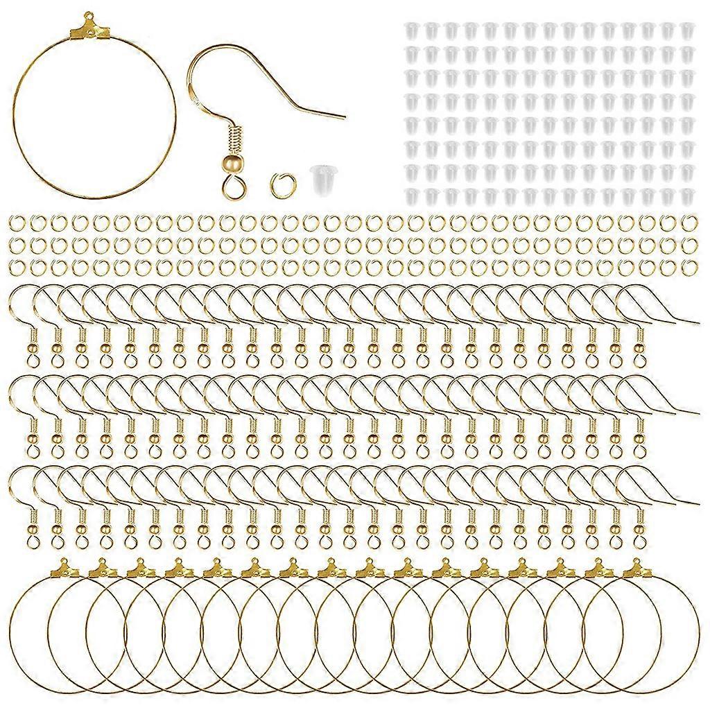 Earring Making Kit with Earring Hook Round Bead Hoops Jump Ring Earring Back