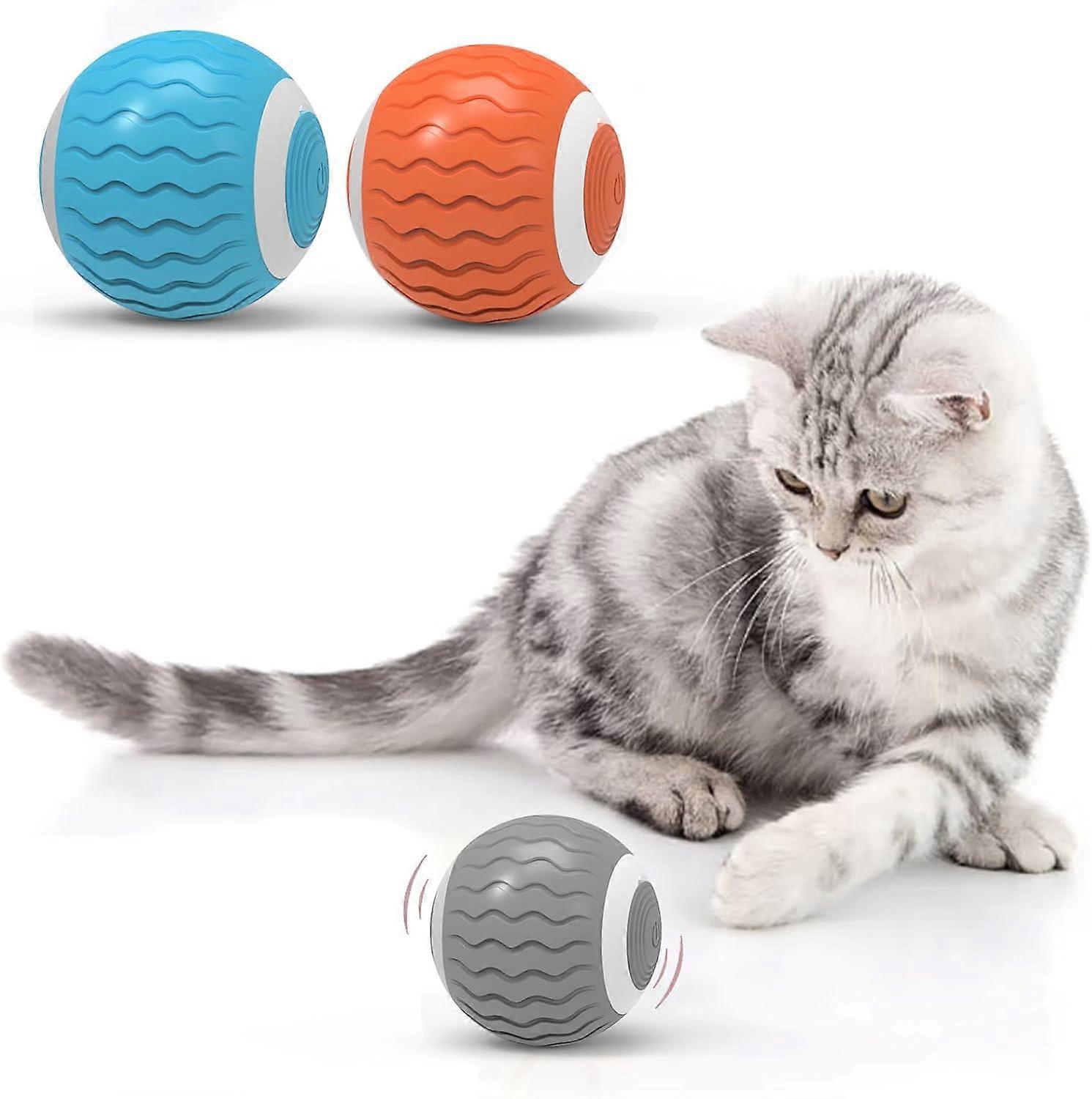 Interactive Cat Toys Ball with LED Lights, Smart 360 Automatic Rolling Kitten Toys for Kitty Kitten to Excercise Chase