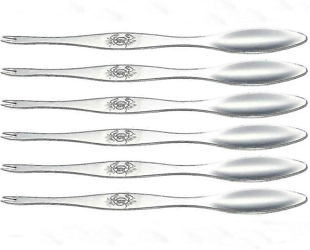 6pcs Seafood Tools Double End Stainless Steel Crab Needle Fork For Crabs & Lobster