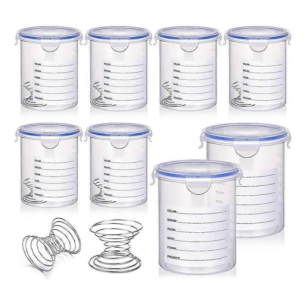 8 Sets Paint Container with Stainless Steel Mixing Ball Touch Up Paint Storage Cups for Repainting Leftover Paint,1000Ml