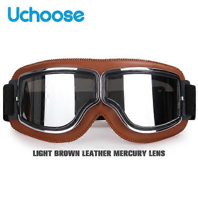 Windproof Motorcycle Helmet Glasses Leather Safety Protective Anti-glare Motocross Cross-country Steampunk Glasses Convenient