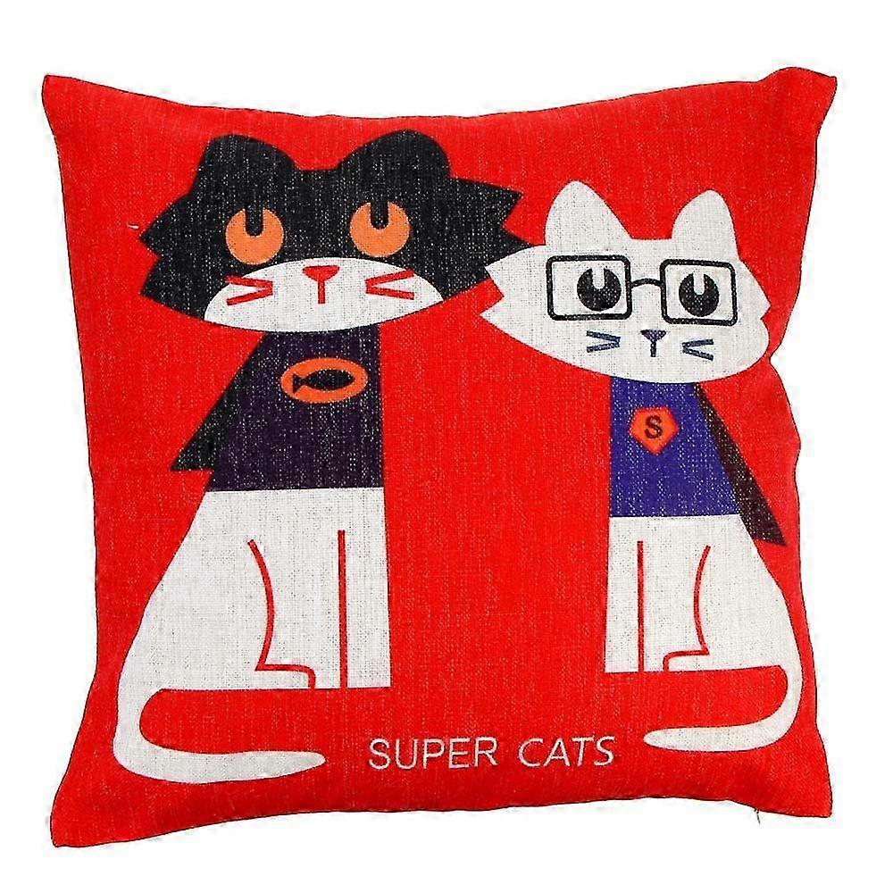 Lovely Cute Cat Cotton Linen Pillowcase