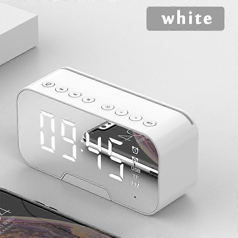 Multifunction Alarm Clock Mirror LED Display Wireless Bluetooth Music Player Electronic Digital Speaker Stereo Bass-heavy Player Audio Components