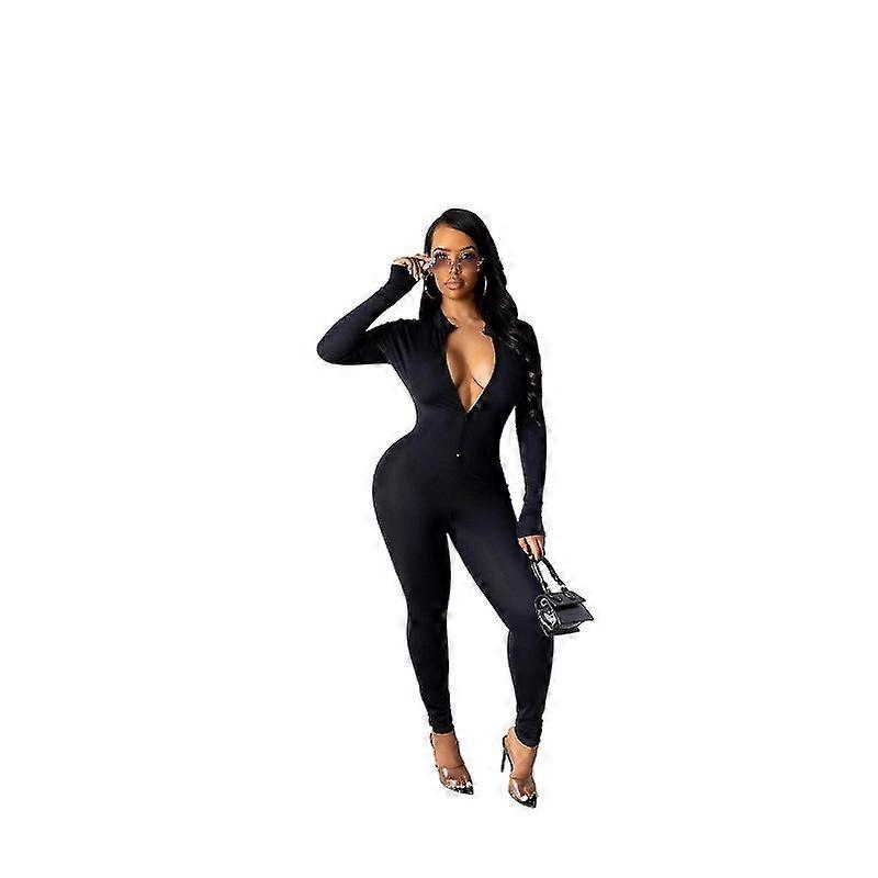 Womens Soft Short Sleeves Zip Up One Piece Bodycon Jumpsuits Playsuits