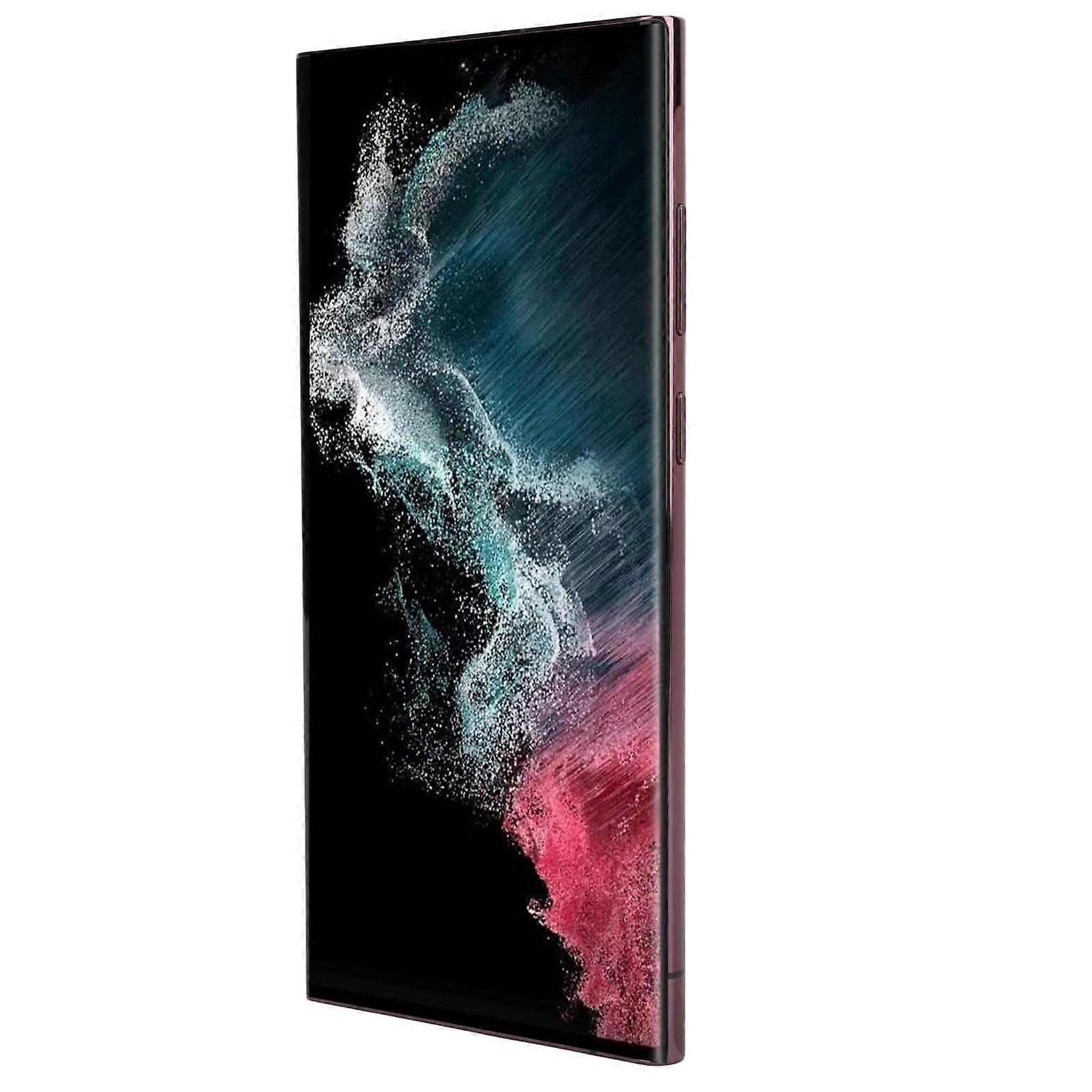 Phone LCD Display Replacement for Galaxy S22 Ultra Phone LCD Screen Touch Screen Digitizer Assembly Replacement with Fingerprint Frame Crimson Red 