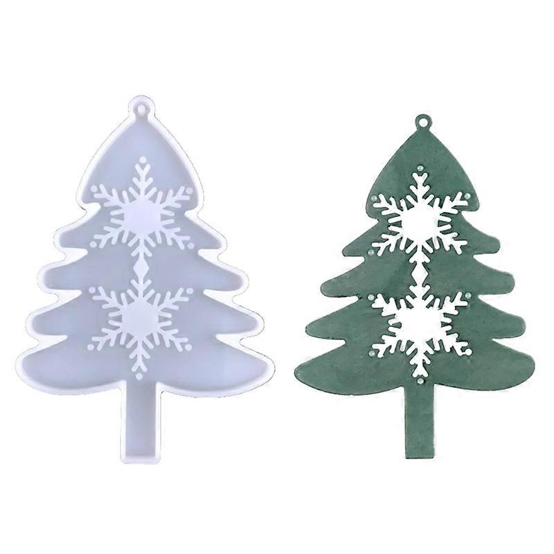 1Pc/4Pcs Christmas Tree Snowflake Keychain Epoxy Decorative Mold Pendant Mold
