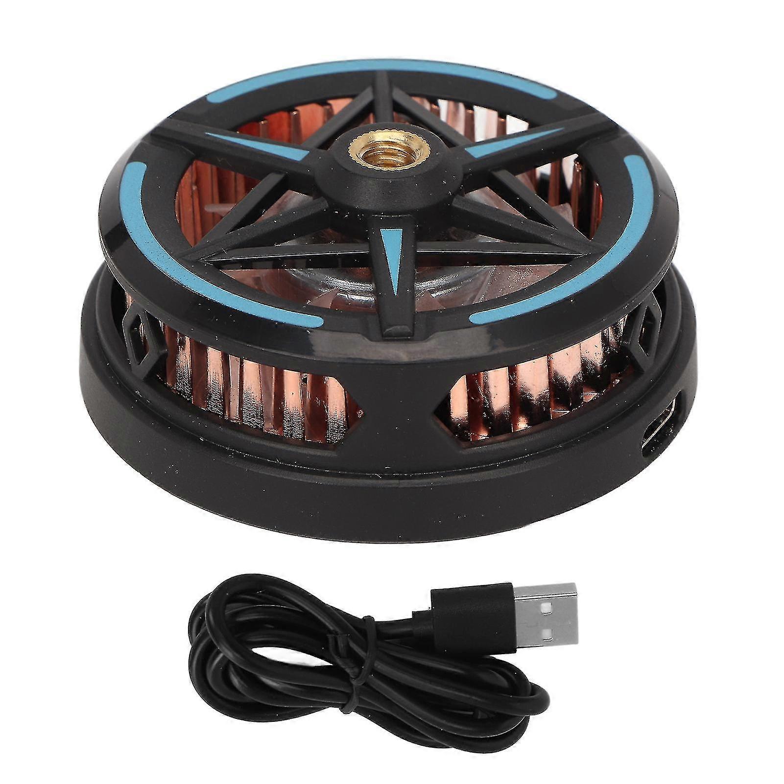 Black Portable Mobile Phone Radiator Intelligent Temperature Control Phone Radiator Fan For Gaming Live Streaming Outdoor Vlog