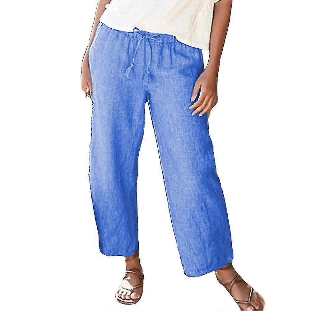 Femmes Elastic Waist Drawstring Pantalon Ample Pantalon Décontracté