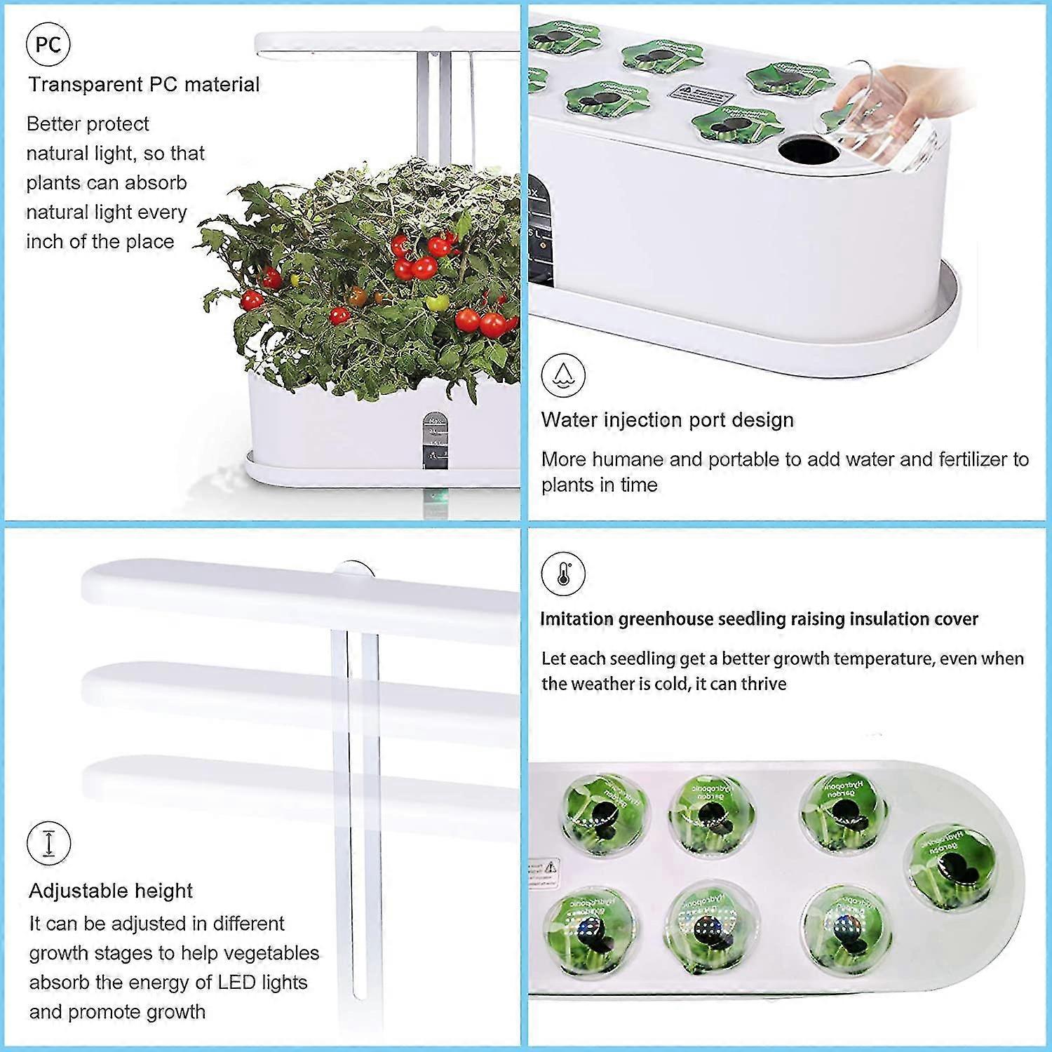 Hydroponics Growing System, 10pods Indoor Herb Garden Kit