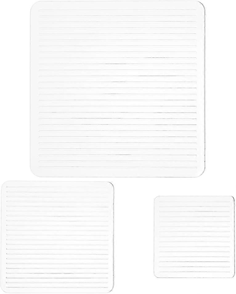 3Pcs Polymer Clay Cutters 3 Size Stripe Lines Polymer Clay Scrap Templates Acrylic Clay Cutters Cutting Grid for Earrings Jewelry Making Tool DIY