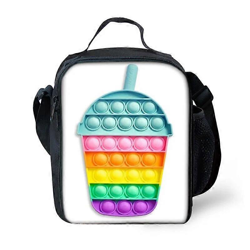 Trendy Popular Trendy Funny Rainbow Colorful Push Bubble 3D Printed Picnic Bag Lunch Box Lunch Tote Bag School Food Bags