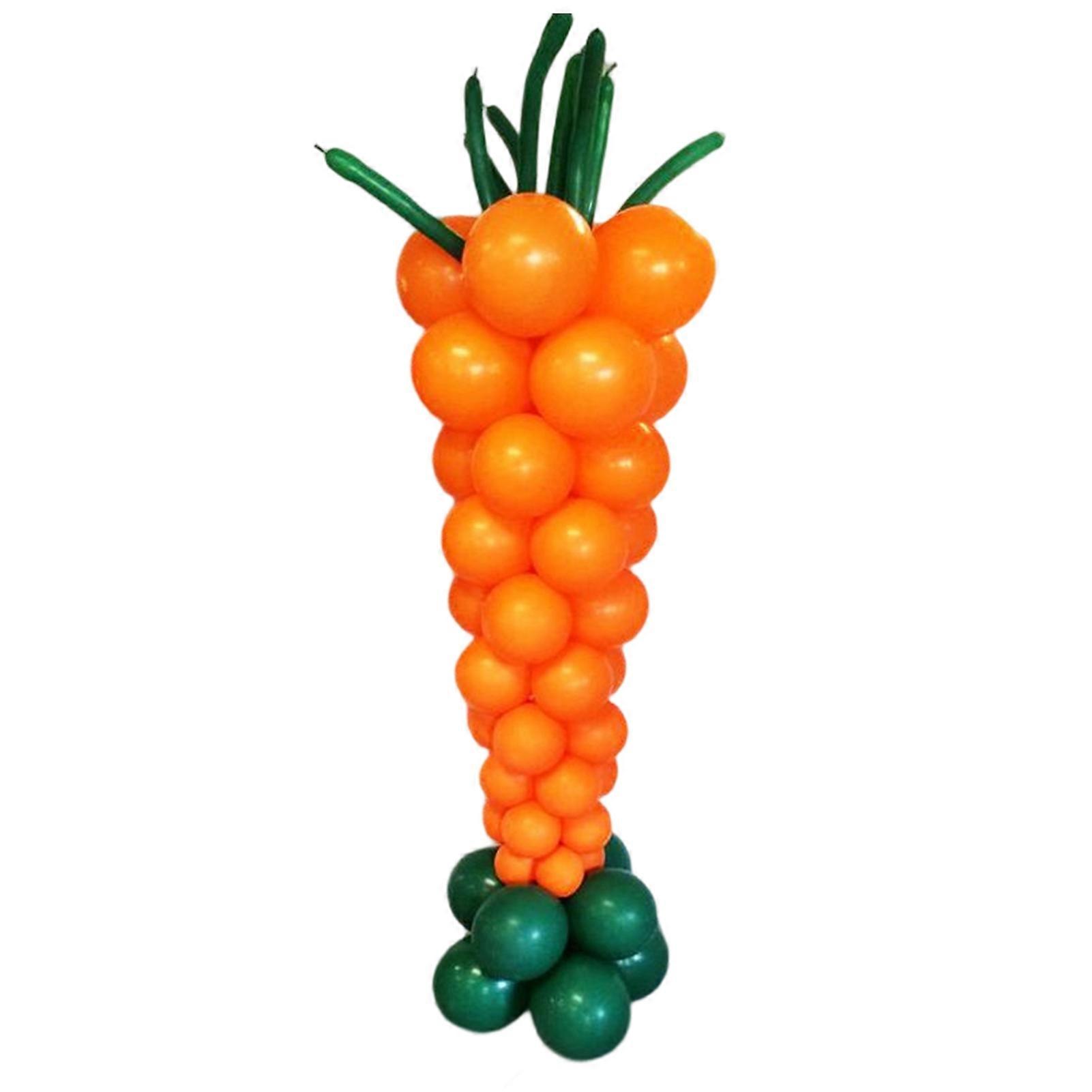 60Pcs/Set Easter Balloon Inflatable Bright Color DIY Carrot Latex Ballon Festival Party Decoration Scene Layout Prop