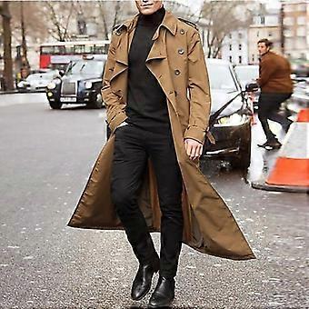 Trench Coat Mens Overcoat Casual Slim Fit Windbreak Plus