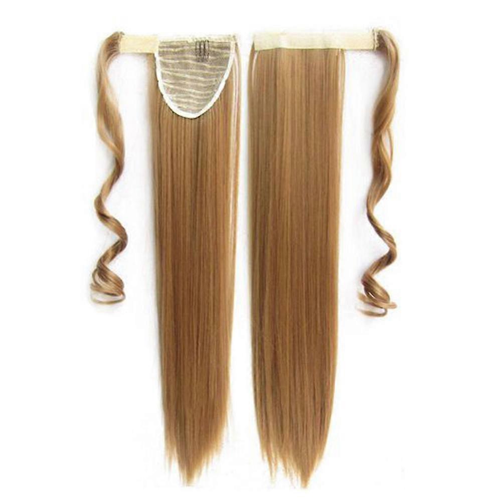Women Magic Tape Long Straight Wig Ponytail Hair Extension Cosplay Hairpiece QinHai