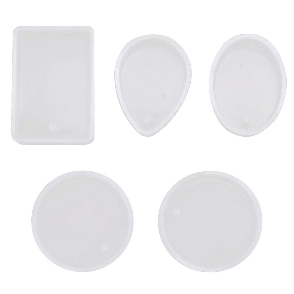 10 Pcs Dry Flower Mould DIY Silicone Mould Irregular Shape Model Case for Home DIY Art Craft (White, Five Shape Style)