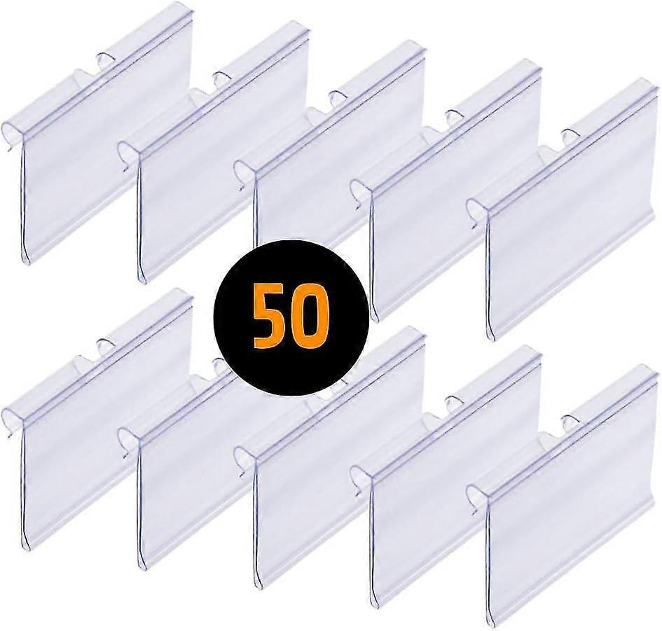Kit 50 Price Holders For T-hooks. 42 X 60 Mm Label. Transparent. Price Tag Holders