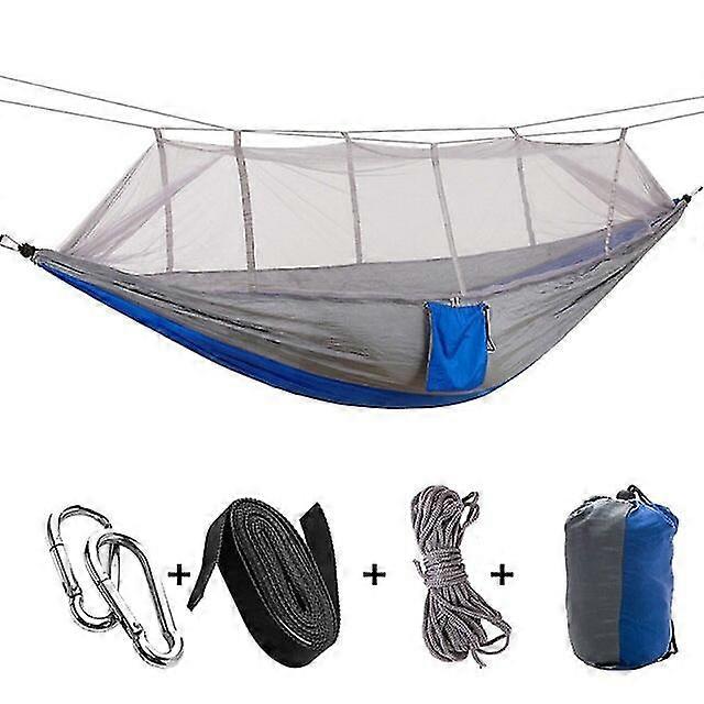 1-2 Person Portable Outdoor Camping Hammock With Mosquito Net High Strength Parachute Fabric Hanging Bed Hunting Sleeping Swing
