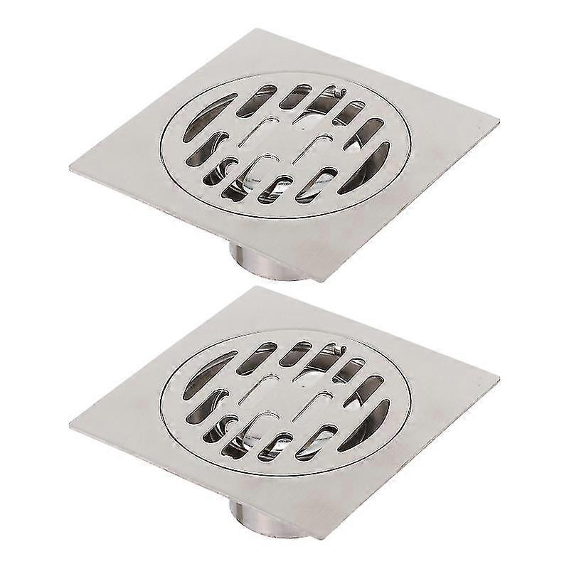 2pcs Floor Drains Stainless Steel Floor Drainer Odor-resistant Ground Drainer