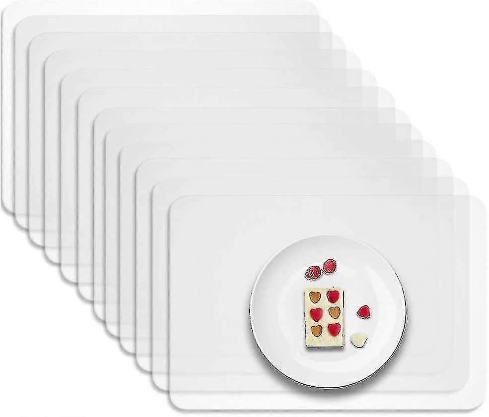 12 Pcs Placemat Transparent Washable, Suitable For Kitchen