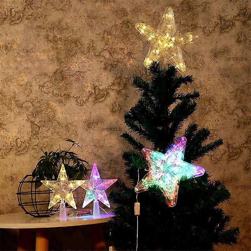 Topper de sapin de Nol toile clairage LED star tree topper, gwiazda 5 punktów RGB glow-in-the-dark tree topper (couleur)
