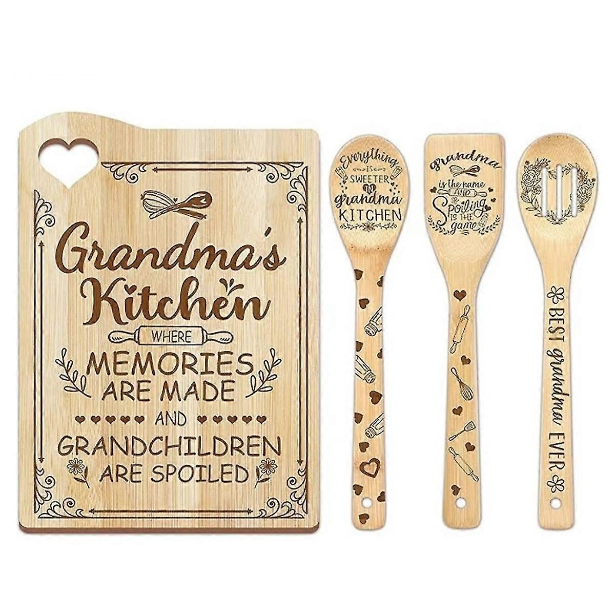 Bambusz vágódeszka Anyák napi ajándék vágódeszkához, főződeszkához (nagymama)