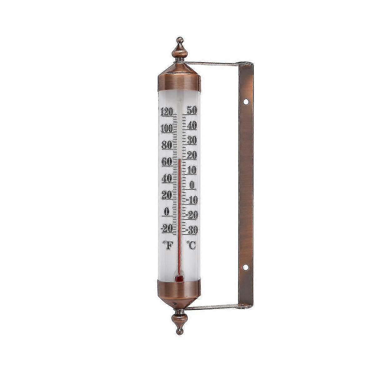 10 polegadas novo aço premium interior / exterior termômetro decorativo sem fio