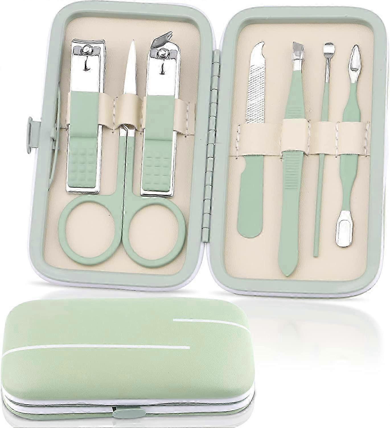 Outils de beauté portables, coupe-ongles 7 pièces, (vert) 1 pièces