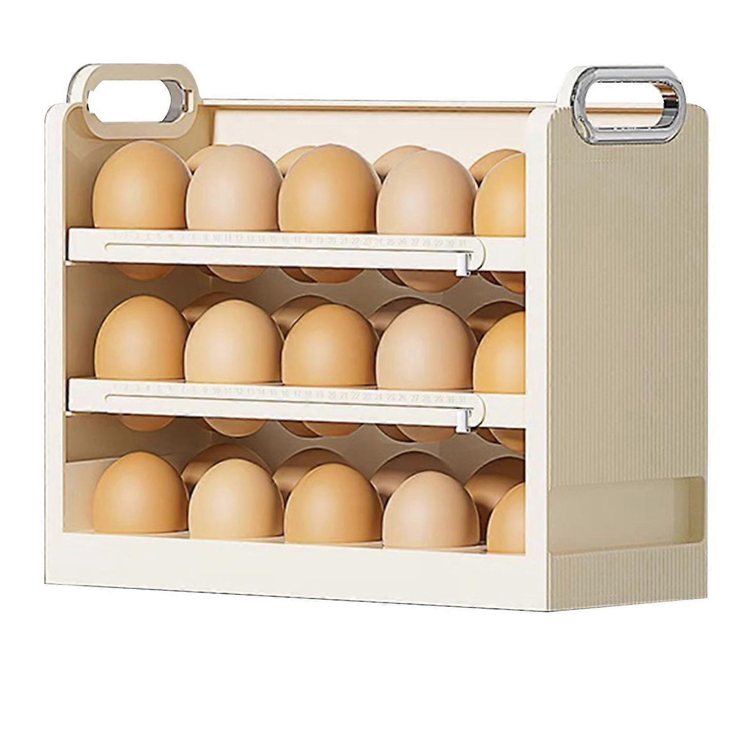 Egg Holder with Tapered Groove Large Capacity 3 Layer Egg Storage Container Refrigerator Vertical