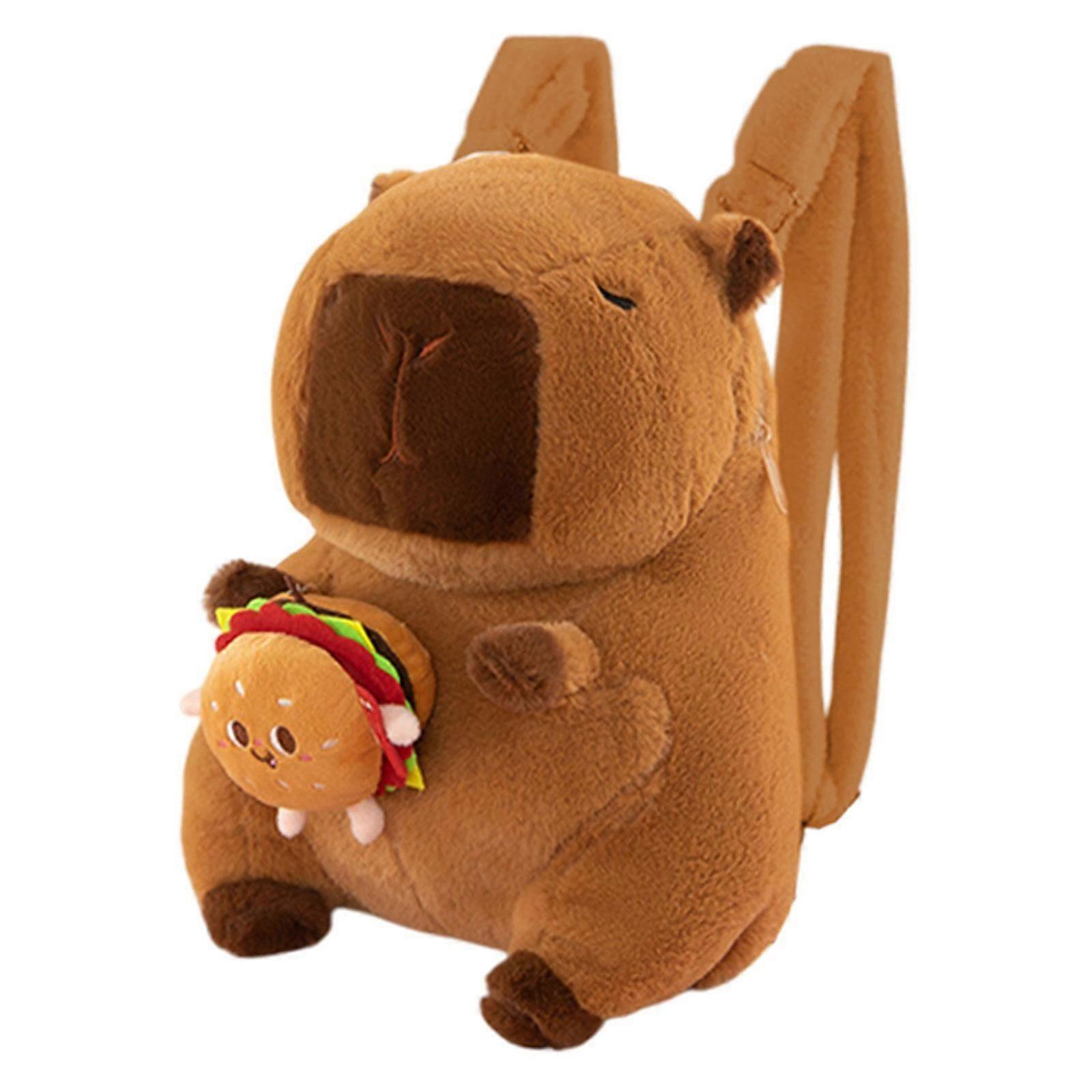 Rucsac Capybara Rucsac amuzant de pluș pentru femei de stradă Rucsac Hamburger