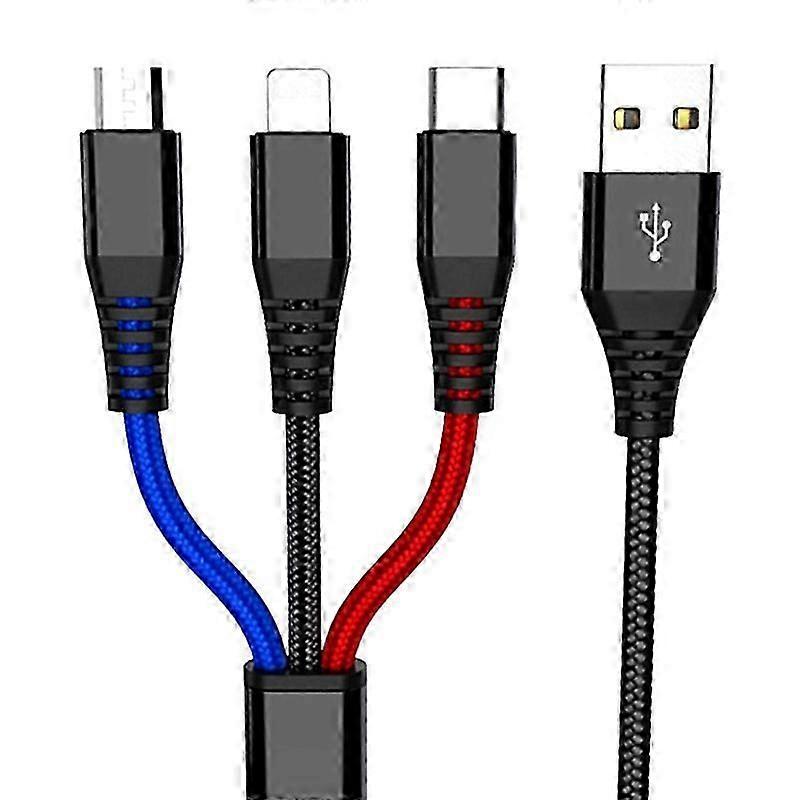 3 in 1 USB Cable C Fast Charging Micro-USB Cable 3In1 USB Type-C USBC Data Cable for