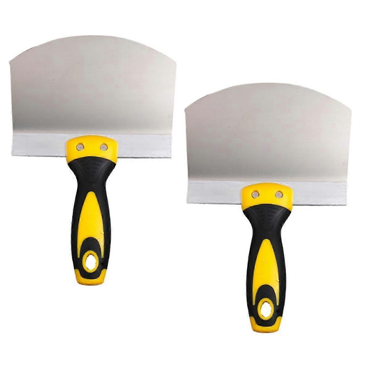 2 Pack Stainless Steel Putty Knife Wall Paint Plaster Trowel Arc Ash Shovel Paint Feed Filling Scra