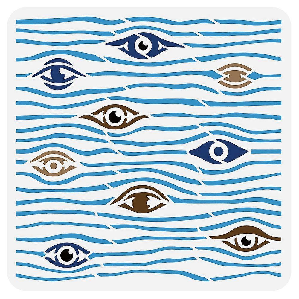 DIYスクラップブックフォトアルバムアイパターン300x300mmのための1pcペット中空描画絵画ステンシル