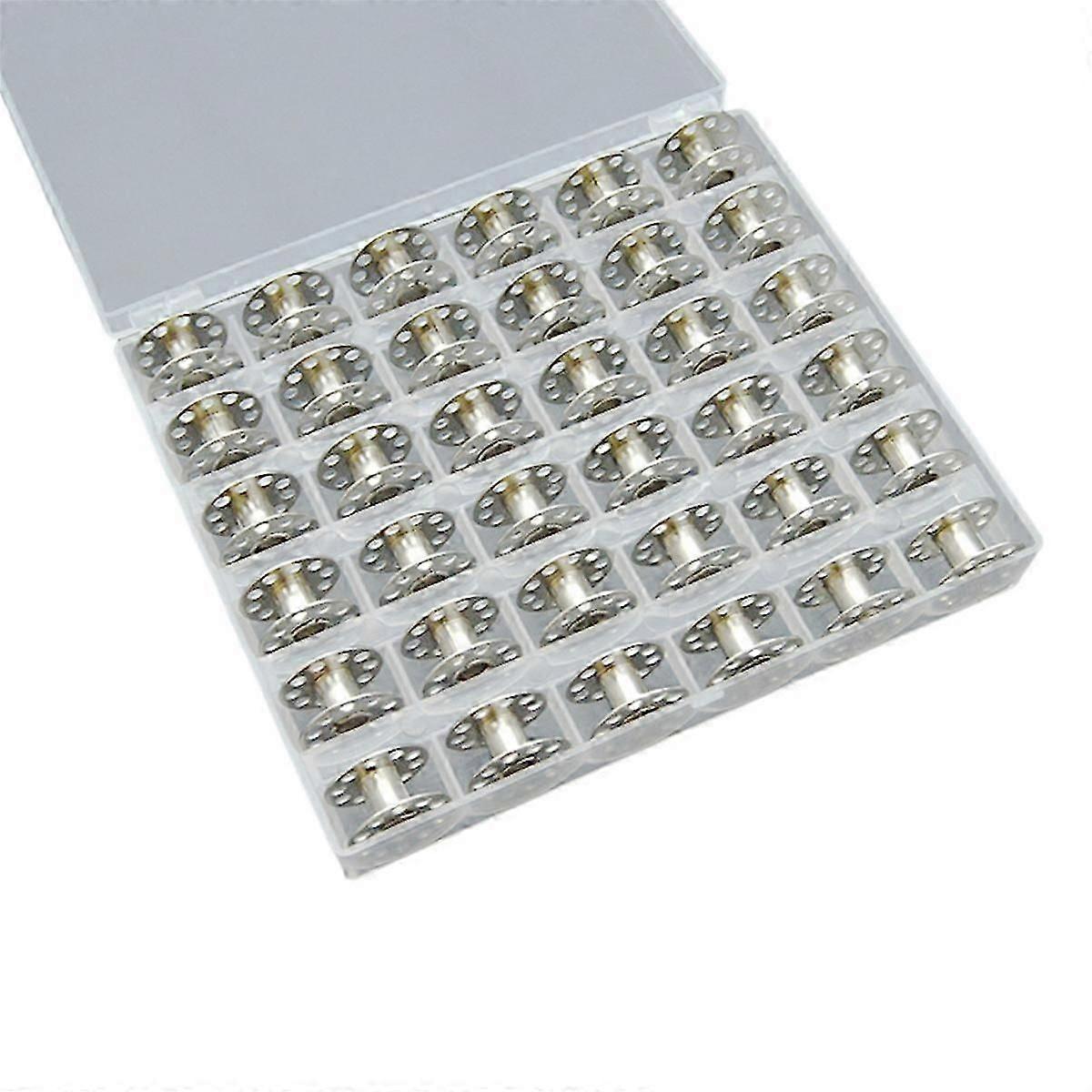 36 Pcs Metal Bobbins suitable for Sewing Machine with Storage Box