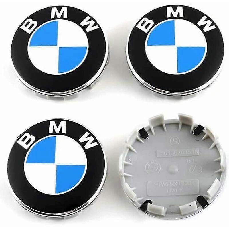 4 pices Cache Moyeux Συμβατό με BMW 68mm Centre Roue ABS Accessoires de Voiture,Bleu