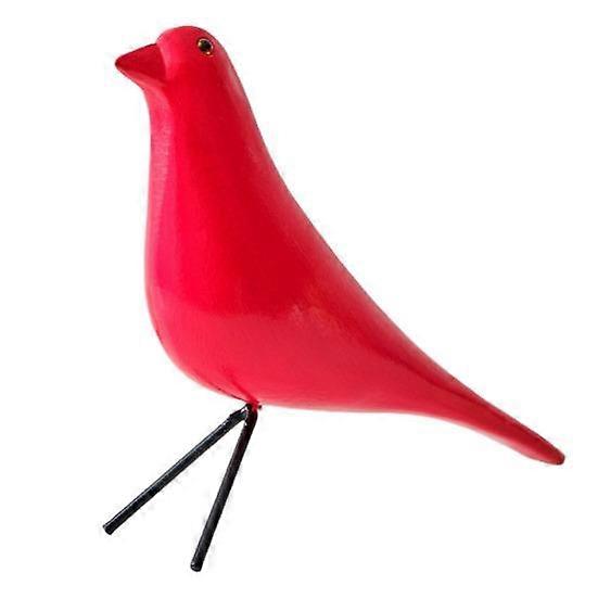 Wooden Bird Ornament Solid Color Bird Figurine Minimalist Tabletop Bird Statue for Living Room Bedroom Office Desk