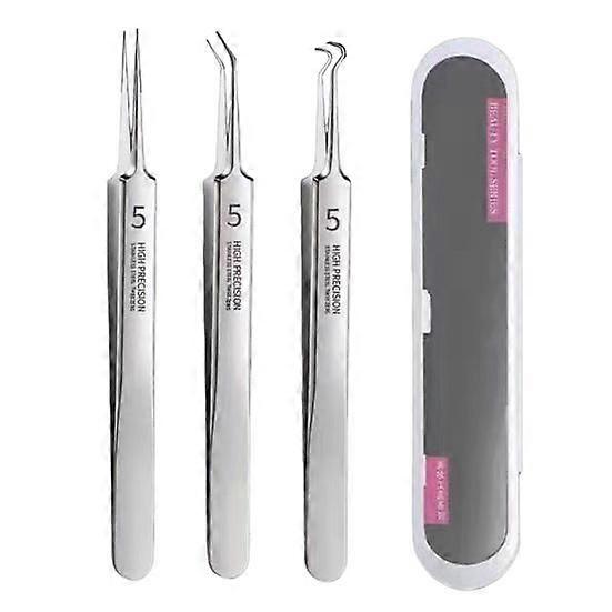 Blackhead Remover Tweezers Stainless Steel Acne Tool Non-slip Handle Blackhead And Acne Kit