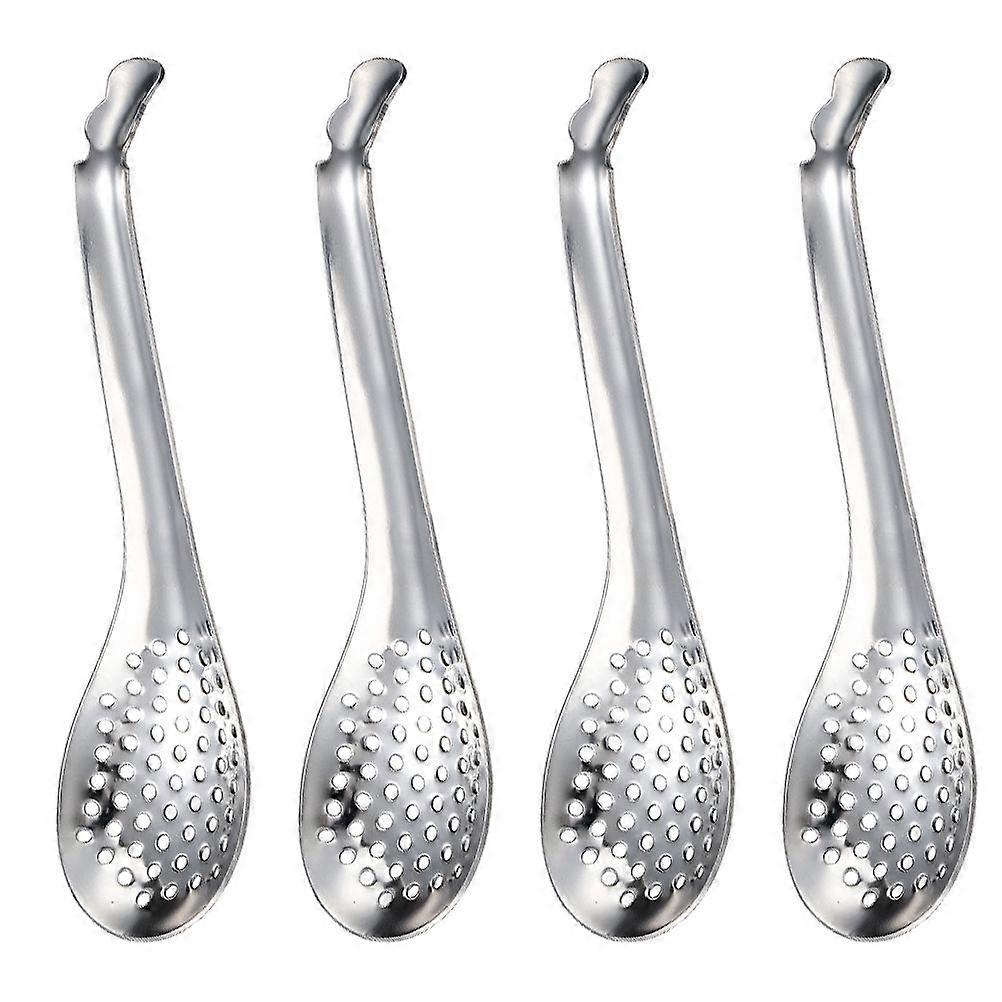 4Pcs Stainless Steel Strainers Caviar Colanders Eating Spoons Kitchen Gadgets