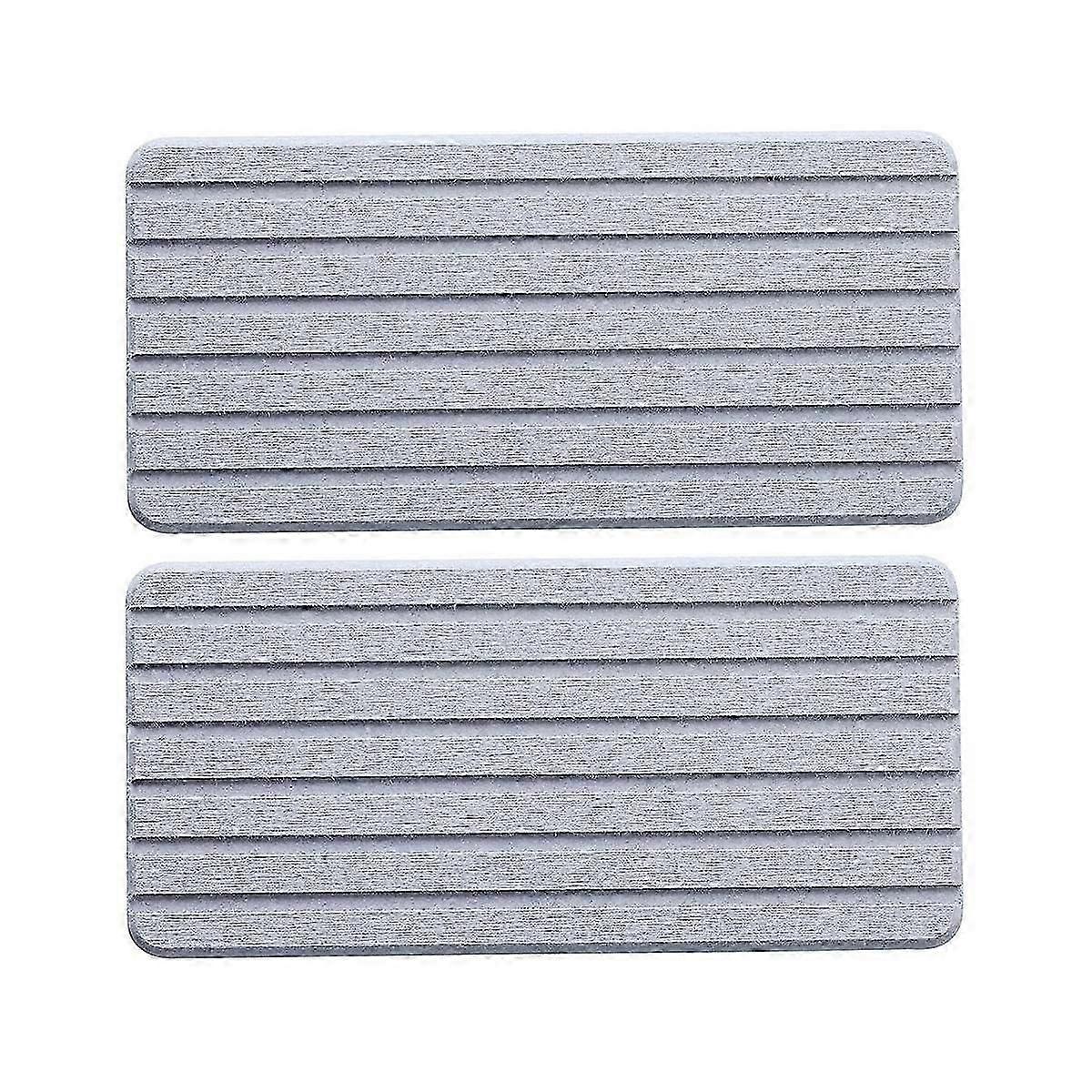 2 pcs Water Absorbent Diatomite Coasters Rectangle, Grooved for Water Absorption