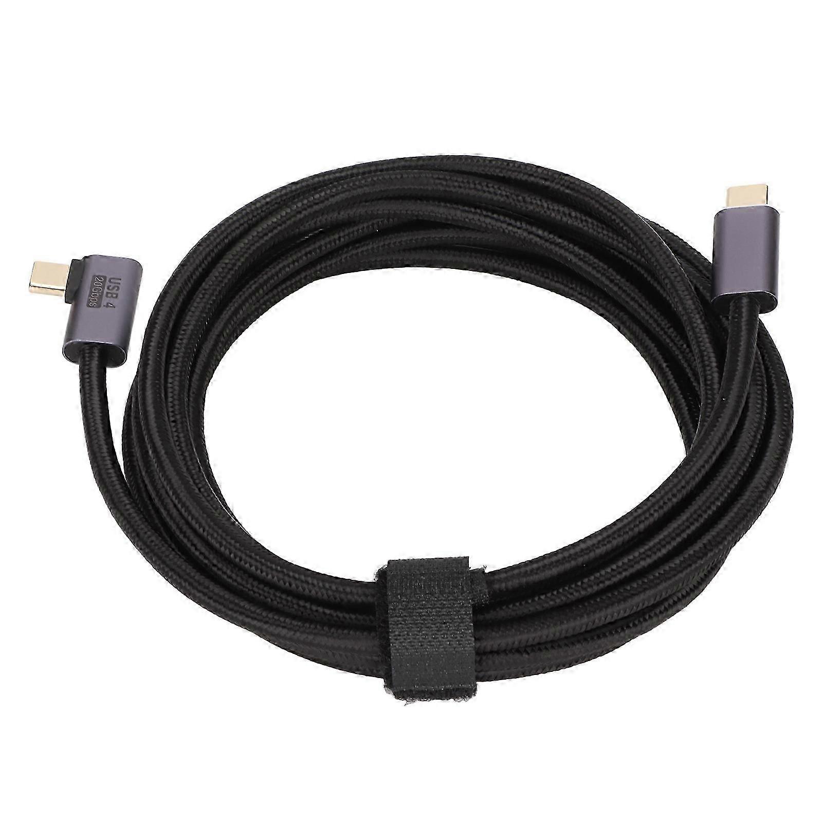 Type C To Type C Elbow Data Cable 100w Fast Charging Wear Resistant Gold Plating Plug And Play Usb Cable For Laptops 300cm/118.1in