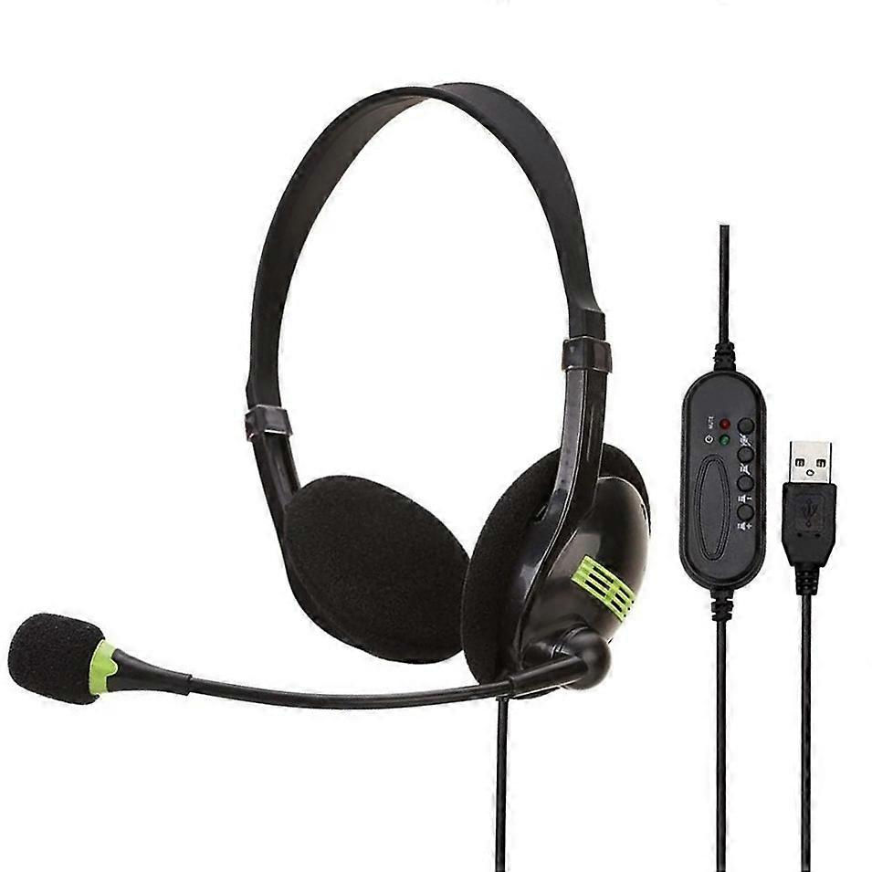 Computer USB Interface Hoofdtelefoon Aviation Headset met Microfoon