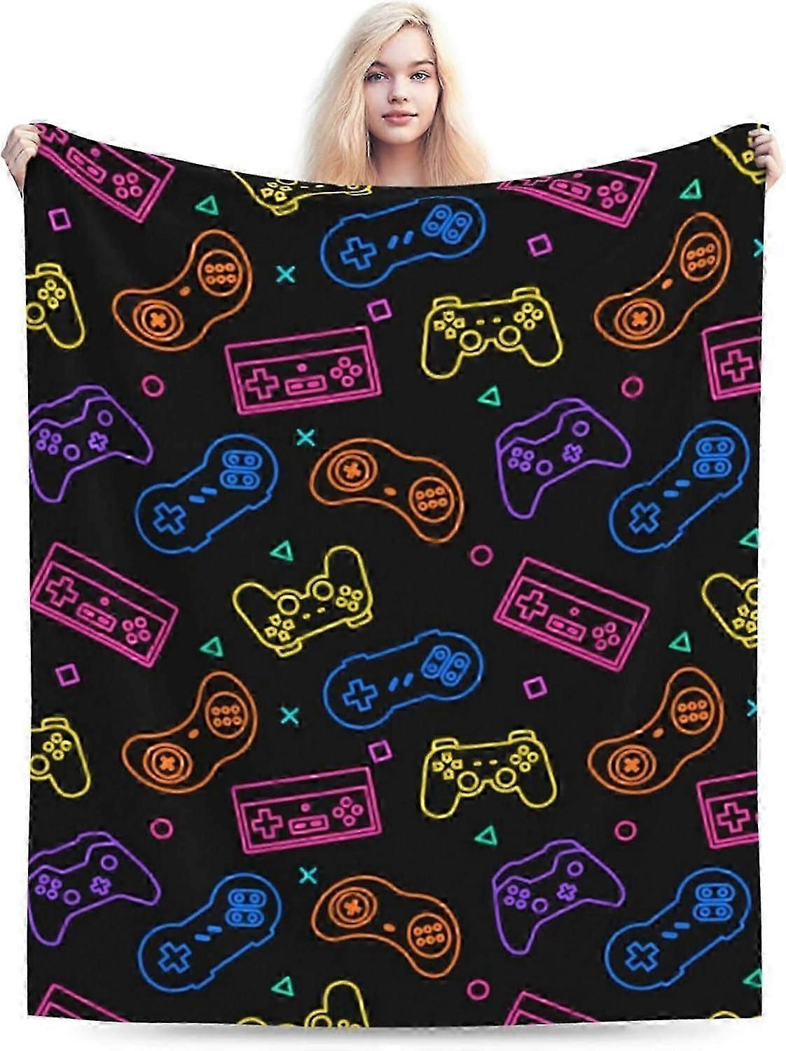 unique Game Console Blanket 60" x 50" Super Soft Flannel,Gaming Blanket Gifts for The