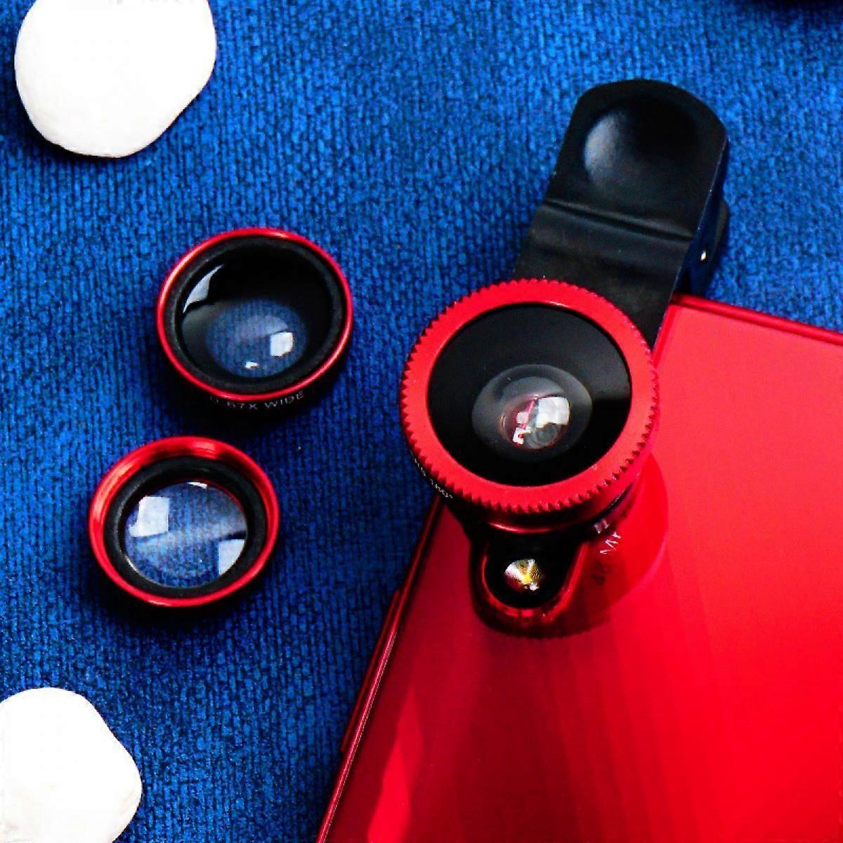 Handy Objektiv Drei in einem Handy Objektiv Lupe Fischauge Weitwinkel Makro