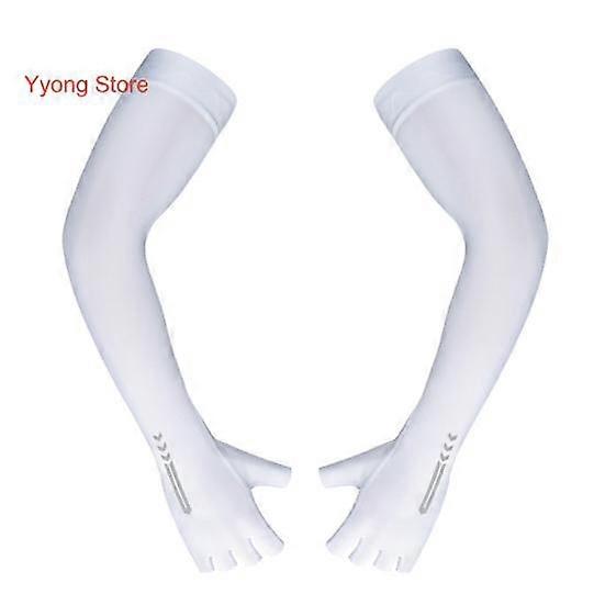 1 Pair Sun Protection Arm Sleeves with Reflective Design, Super Thin & Breathable, Compression Sleeves for Outdoor Activities