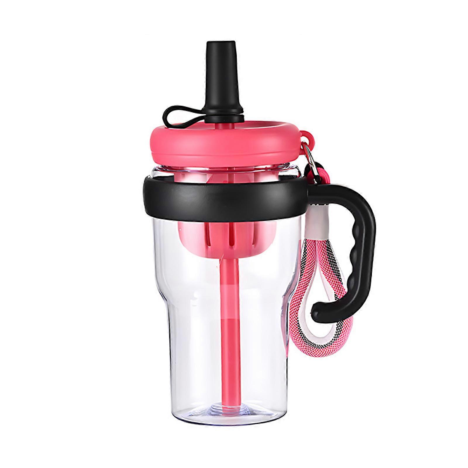 Practical Water Separation Travel Cup Convenient Fruit Mug with Removable Straw Fruit Infuser Juice Bottle rose Red